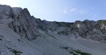 Le pareti rocciose del Monte Messer 