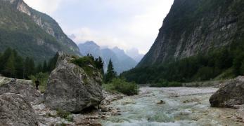 Il Torrente Cimoliana e l’omonima valle da Pian Fontana