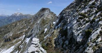 La cima orientale del Monte Coppolo salendo alla Medaluna